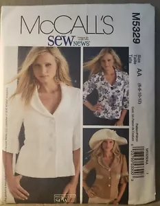 McCall's Sew News M5329 Sewing Pattern Lined Jackets Size 6 8 10 12 - Picture 1 of 2