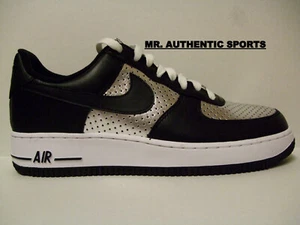 NIKE AIR FORCE 1 '07 LV8 BLACK & SILVER NEW MEN's Size 9 NBA AF1 OAKLAND RAIDERS - Picture 1 of 8