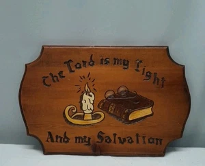 Vintage Religious Handcrafted Wood Wall Plaque #209 Agnes D. 18x12" Bible - Picture 1 of 5
