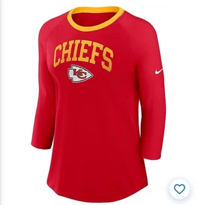 Nike Kansas City Chiefs Raglan 3/4 Arm T-Shirt Gr. XXL Damen rot gelb - Bild 1 von 8