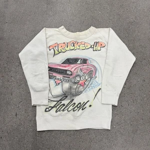 SUDADERA VINTAGE AÑOS 50 60 AIRBRUSHED CUELLO REDONDO ALGODÓN - Imagen 1 de 9