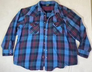 Vintage Osh Kosh Pearl Snap Flanellhemd Herren XLarge Tall Heavy Western kariert - Bild 1 von 9