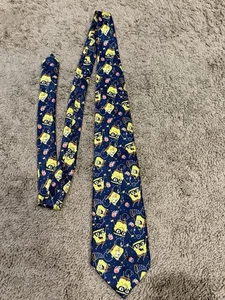 SPONGEBOB SQUAREPANTS NECK TIE Colorful Bubbles Squid Net 2002 Nickelodeon VTG - Picture 1 of 5