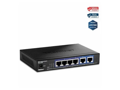 TRENDnet 6-Port 10G Switch, 4 x 2.5G RJ-45 Base-T Ports, TEG-S762, 2 x 10G RJ-45 - Image 1 of 4