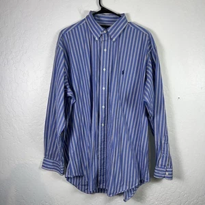Polo Ralph Lauren Blake Manga Corta Abotonada Vintage Rayas Hombre’s L Suelto Años 90 - Imagen 1 de 4
