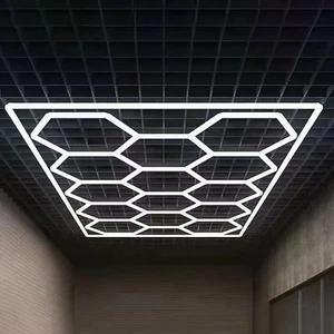 14x Hexagon LED Deckenleuchte Garagenbeleuchtung Werkstattbeleuchtung mit Rand - Bild 1 von 24