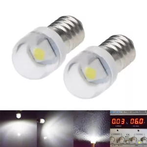 10 x 6V DC E10 LED Screw Base Bulb White Flashlgiht Torch Bike Lamp Light 6 Volt - Picture 1 of 8