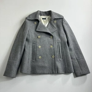 J.Crew Double Breasted 100% Wool Coat Gray Women’s Size Small Lined Casual - Picture 1 of 9