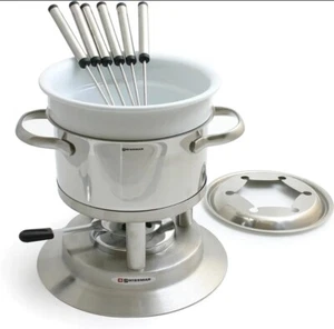 SWISSMAR Arosa 3 In 1 Fondue Set 11 Piece Cheese Dipping Chocolate Dip Meat NEW - Picture 1 of 8