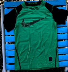Nike Pro Youth Utility Dri Fit Training Medium Green T Shirt Children Size Small - Picture 1 of 3