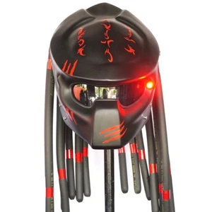 2017 Pro Predator Matte Black Red Motorsykkelhjelm Helmet Custom Casco Halloween - Picture 1 of 6