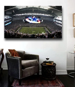 Dallas Cowboys AT&T Stadion Leinwandbild Panoramablick 36 x 20 Größe wählbar - Bild 1 von 3