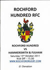 Rochford HundredvHammersmith & Fulham 15 Oct 2011 RUGBY PROGRAMME