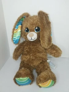 Build a Bear 17" Chocolate Bunny Rabbit w/ Floppy Ears Blue Eyes & Stripes - Picture 1 of 7