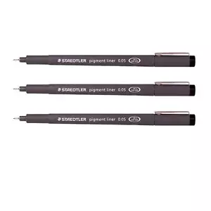 0.05 mm Pigment Liner Fineliner Sketching Drawing Drafting Pens Pack of 3 - Picture 1 of 2