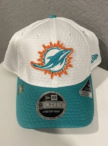 Miami Dolphins NFL NE 2024 Training Camp Stretch Snap Snapback Hat~White - Picture 1 of 3