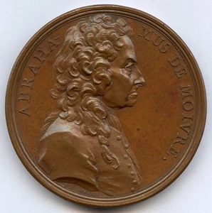 Gran Bretaña Matemático Abraham de Moivre 1741 Medalla por Dassier 55mm 82gr!! - Imagen 1 de 3