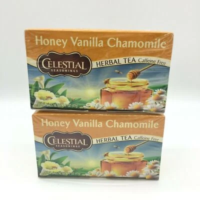 LOTE DE 2 condimentos celestiales miel vainilla manzanilla té de hierbas 40 bolsitas de té NUEVO Foto 1 de 4