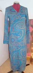 BNWT Ladies MATERNITY Teal Floral Long Sleeved Wrap Dress 12 - Picture 1 of 2