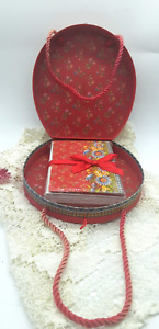 Punch Studio 16 Note Cards decorative Keepsake box purse Floral Scarlet FLOWERS
