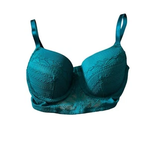 Auden Women's Teal Lace Underwire Push-Up Bra Adjustable Straps Size 34C New - Picture 1 of 7