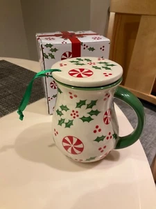 NEW Temptations By Tara- Holiday Mug With Lid / Coaster / Ornament NIB - Picture 1 of 3