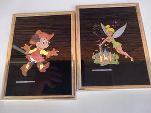 Disney Art Lot Tinkerbell Tinker Bell Minnie Mouse Cowgirl Foil Glow Shiny - Picture 1 of 4
