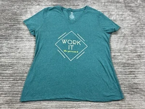 Athletic Works Top Womens XL Blue Green V-Neck Work it like you mean it - Picture 1 of 9