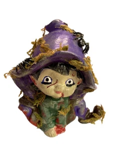 OOAK Halloween Zombie Homco VTG Pixie Elf Upcycled Figurine Cannibal - Picture 1 of 6