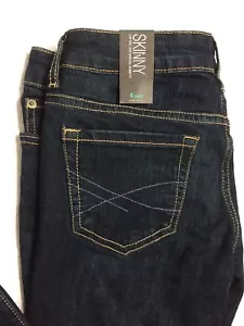 Aeropostale Skinny Fit Jeans Women's Size 4 Short Low Rise Dark Distressed NWT - Picture 1 of 11