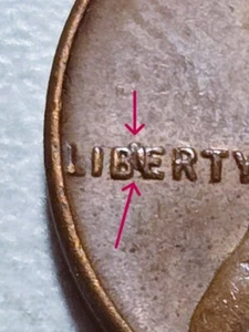 Lincoln Wheat Cent 1955 S BIE Die Chip error BIN224 - Imagen 1 de 3