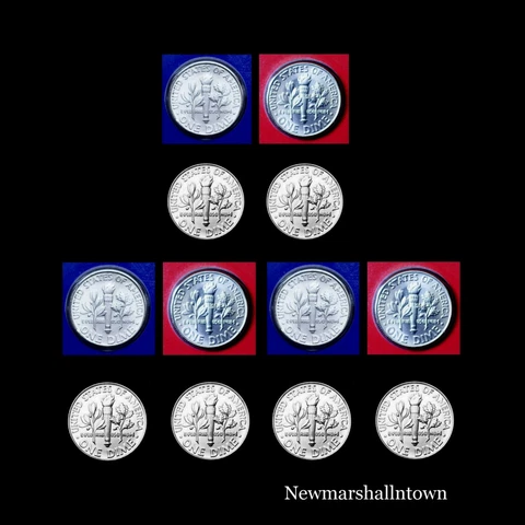 2018 + 2019 + 2020 P+D Roosevelt Dime Mint Set ~ PD Mint Wrap and PD Bank Roll Cover