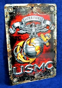 MARINES USMC -*US MADE*- Full Color Metal Sign - Man Cave Garage Bar Pub Décor - Picture 1 of 12