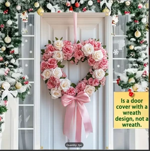 HAPPY VALENTINE'S DAY Party Decoration Plastic Flower Heart DOOR COVER Mural - Picture 1 of 5