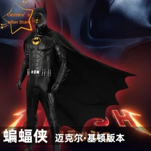 The Flash Batman Bruce Wayne Michael Keaton Cosplay Costume Jumpsuits Helmet 1PC - Picture 1 of 27