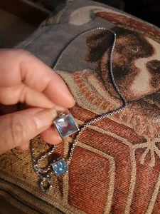 Collar para mujer Swarovski Lariat - piedras blancas enchapadas en rodio azul - Imagen 1 de 6
