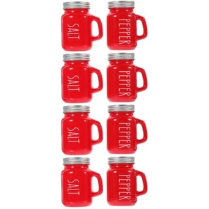 8 Stück Salz- und Pfefferstreuer aus Glas, Küchengewürzspender, 130 ml - Bild 1 von 12