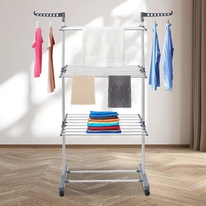 4-Tier Foldable Clothes Drying Rack Stand Airer Laundry Washing Drier Line Home - Picture 1 of 19