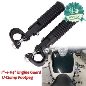 1"~1-1/4" Highway Engine Guard Bar Crash Foot Peg For Harley Yamaha Honda Suzuki - Picture 1 of 50