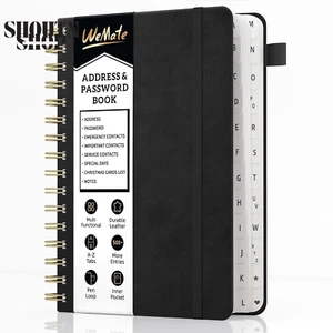 Spiral Address Book with Alphabetical Tabs, Leather Password Book, Address Organ - Picture 1 of 12