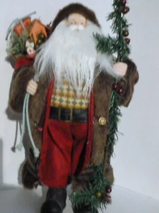 WEIHNACHTSMANN MIT STAB UND SACK MIT LECKEREIEN - 16 ZOLL - Bild 1 von 3