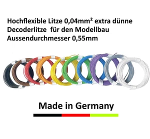 Appel LED 10 veschiedene Farben je 10 Meter Lify Litze 0,04mm² Decoder Kabel - Bild 1 von 1