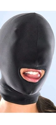 Máscara de Spandex negra, aspecto húmedo, capucha de Spandex negra, fiesta talla M. Foto 1 de 3