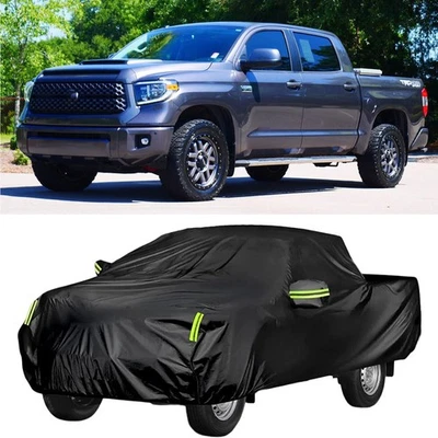 Cubiertas de auto camioneta 210T negras para camioneta Toyota Tundra SR5/Limited doble cabina 4 puertas Foto 1 de 4