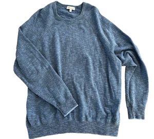 peter millar mens xxl crewneck sweater cotton cashmere blend heathered blue pull - Picture 1 of 11