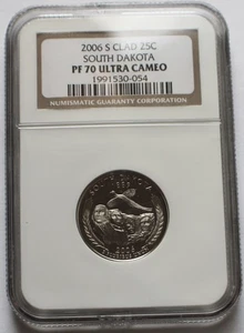 2006-S Proof South Dakota Clad State Quarter 25C - NGC PF70 UCAM - Picture 1 of 2