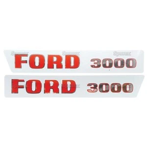 Juego de calcomanías de capucha para tractor de 3 cilindros Ford 3000 1965-1968 - kit de pegatinas de vinilo hechas en el Reino Unido - Imagen 1 de 1