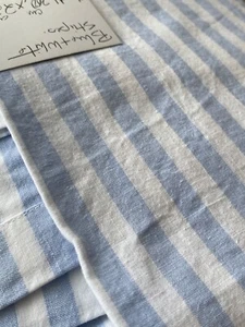 Vintage Blue/White Stripe 100% Cotton Sheets 200cm x 224cm + 4 Pillow Cases - Picture 1 of 9