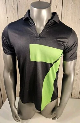 7-Eleven Dress Polo Shirt Employee Uniform 711 Womens Large Black Green V Neck Foto 1 de 4