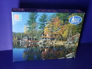 Vintage 1979 Milton Bradley Big Ben 1000 Piece Puzzle Moosepond Maine - Picture 1 of 4